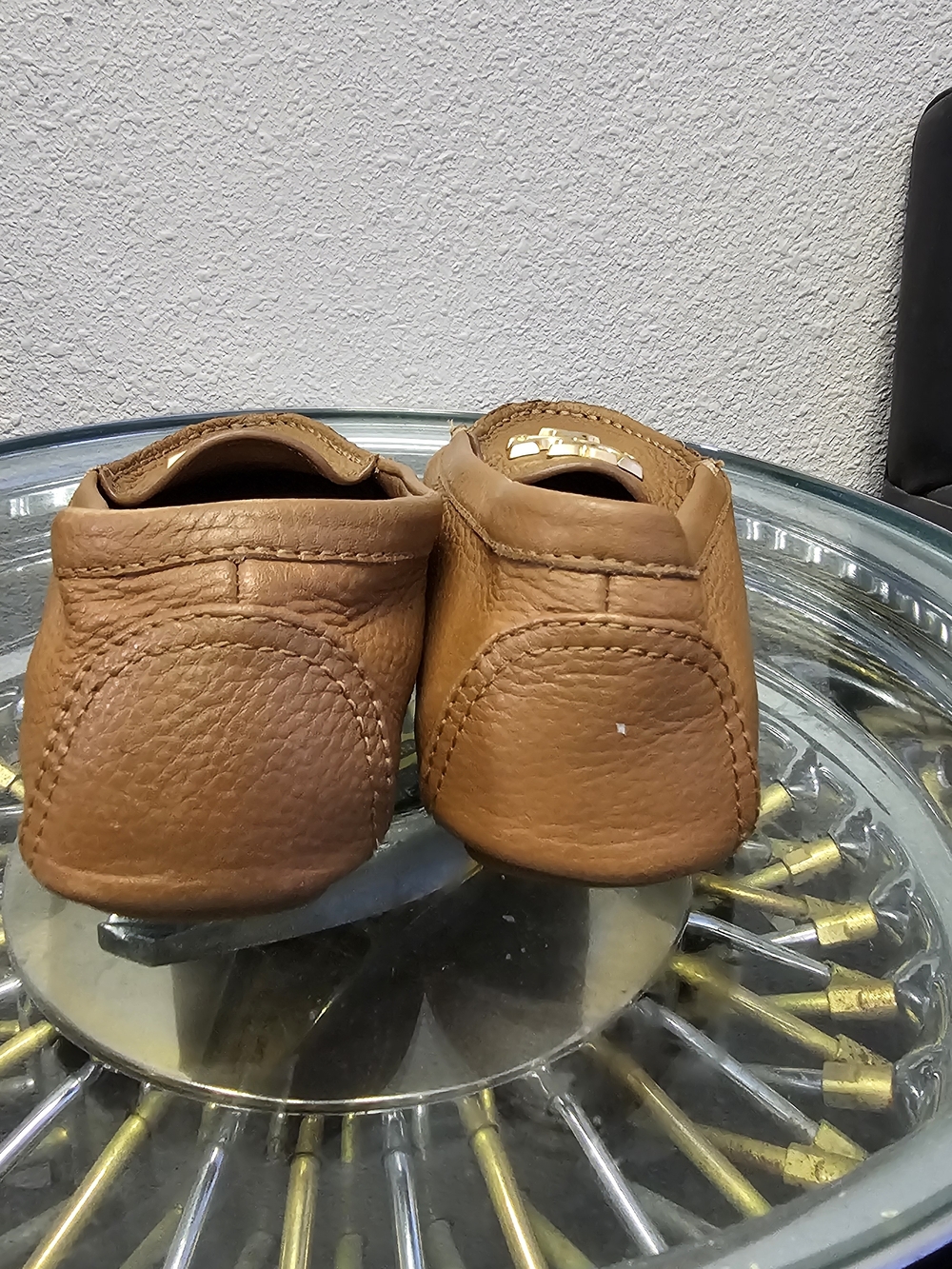 Tory Burch Tan Leather Logo Moccasins Box #8 - Picture 3 of 6